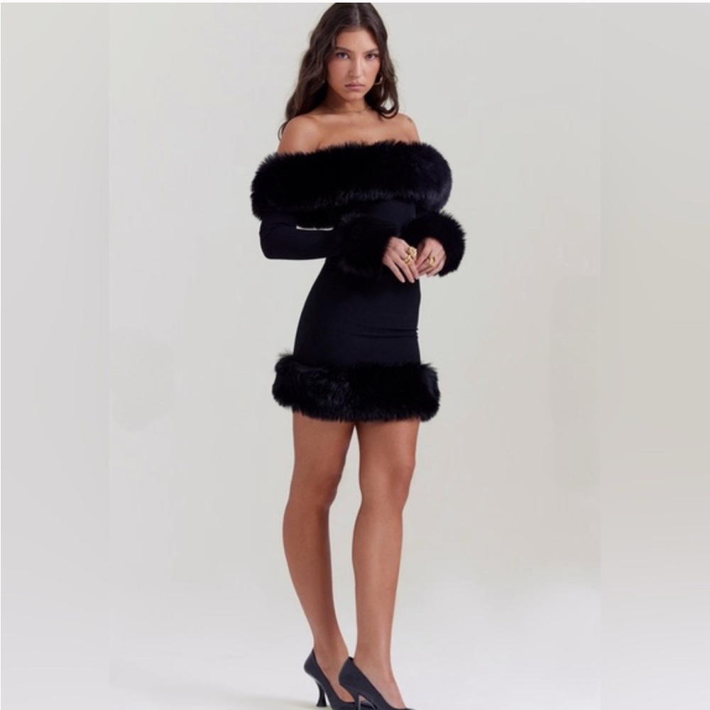 House of CB fur dress